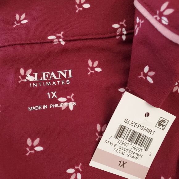 Alfani Plus Size Printed Sleepshirt Nightgown - Picture 9 of 12